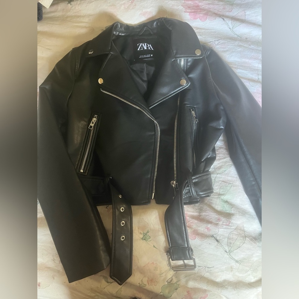 Vegan Leather Moto Jacket - Zara